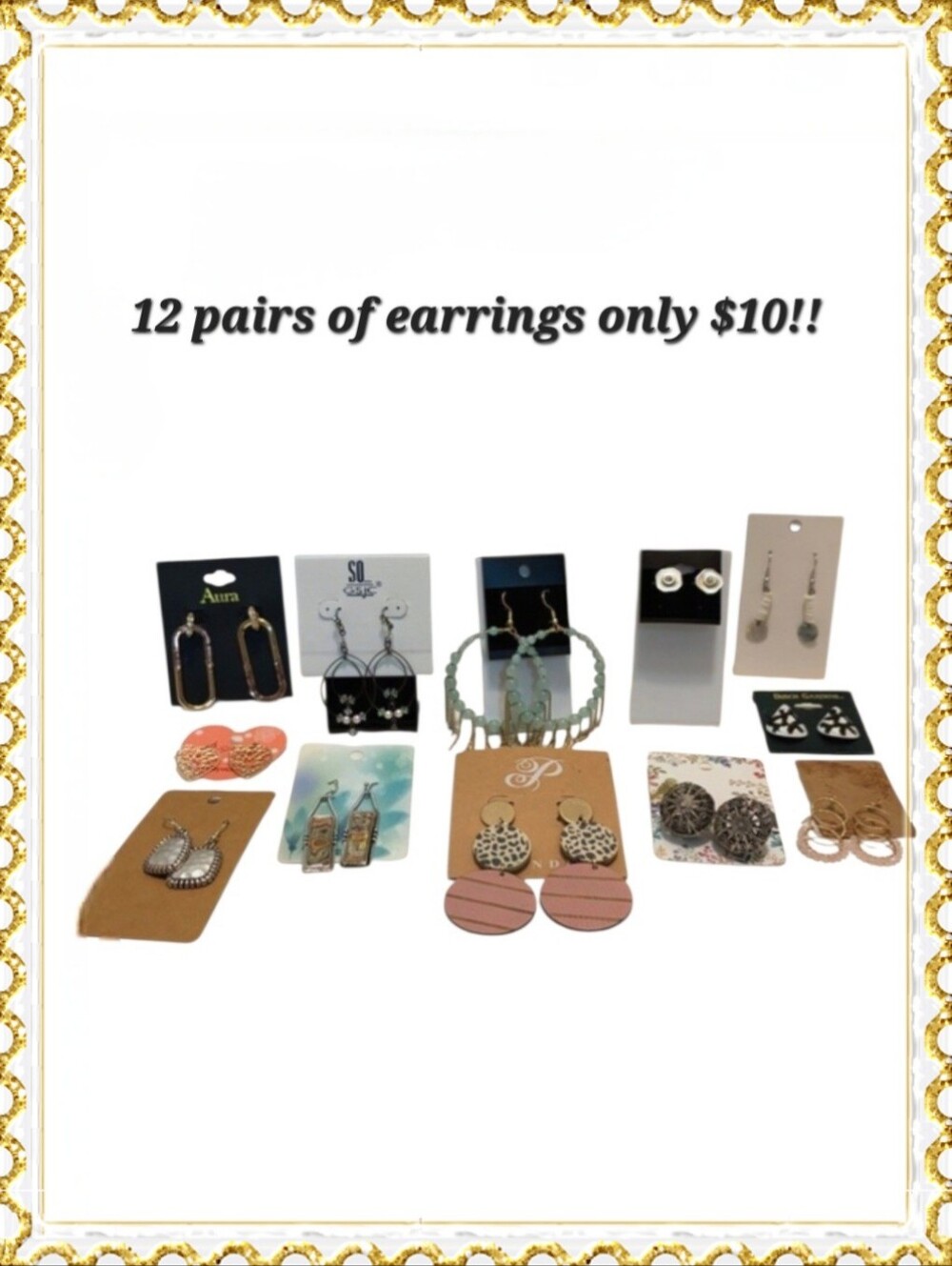 Gold And Silver Tone Earring Bundle-12 Pairs For $10!!